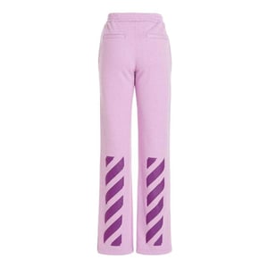 Off White Unisex Sweatbroek met Taps toelopende pijpen voor volwassenen (Lila)