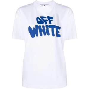Off-White Unisex volwassen 70s Logo Casual T-shirt (Wit)