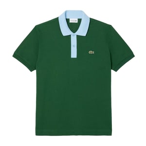 Lacoste Herenpoloshirt met contrasterende kraag (Groen)