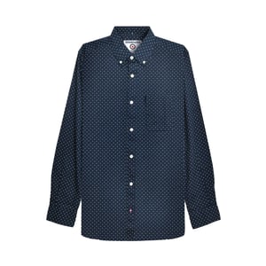 Lambretta Heren Pin Dot Lange Mouwen Shirt (Donker Marineblauw)