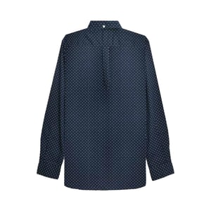 Lambretta Heren Pin Dot Lange Mouwen Shirt (Donker Marineblauw)