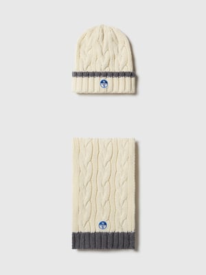 North Sails Accessoire cadeauset Gebreide muts en sjaal met kabelpatroon