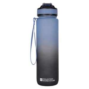 Mountain Warehouse Push Lid BPA-vrije 1L Waterfles (Blauw/Zwart)