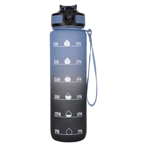 Mountain Warehouse Push Lid BPA-vrije 1L Waterfles (Blauw/Zwart)