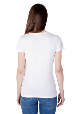 Glitter Strook T-shirt Korte Mouw Ronde Hals