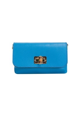FELIPA Mini leren schoudertas Dames Blauwe aster