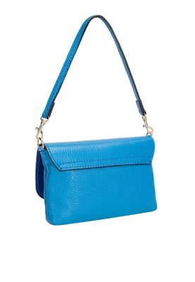 FELIPA Mini leren schoudertas Dames Blauwe aster