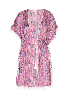 IZIA Kimono Dames Roze Veelkleurig