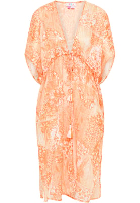 IZIA Kimono Dames Oranje Wit