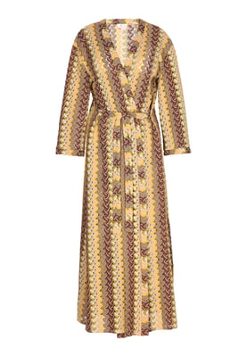 IZIA Kimono Dames Geel veelkleurig
