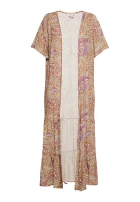 usha Kimono Dames lila veelkleurig