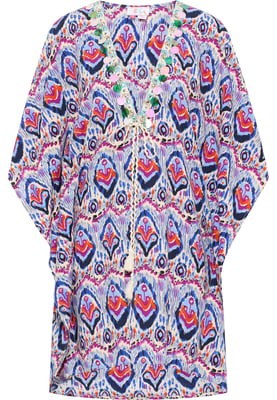 IZIA Kimono Dames Blauw Veelkleurig