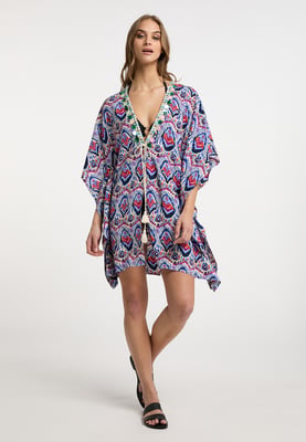 IZIA Kimono Dames Blauw Veelkleurig