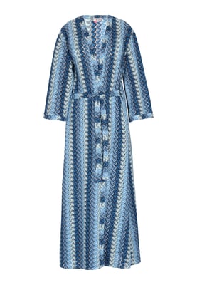 IZIA Kimono Dames Blauw Veelkleurig