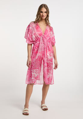IZIA Kimono Dames roze wit