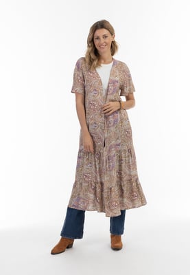 usha Kimono Dames lila veelkleurig
