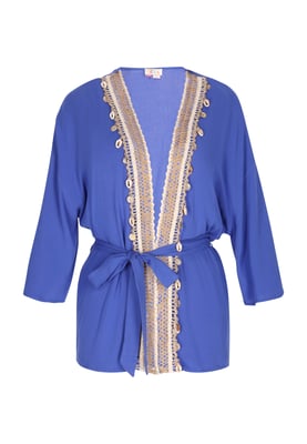 IZIA Kimono Dames KONING BLAUW