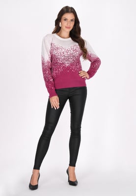 Faina Jumper Dames GEBROKEN WIT FUCHSIA