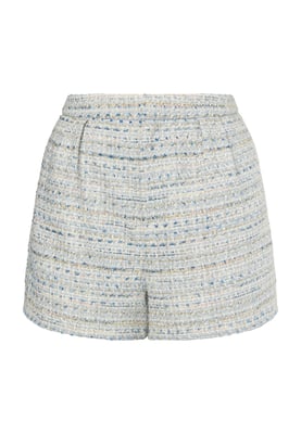 Faina Bouclé korte broek Dames Lichtblauw Veelkleurig