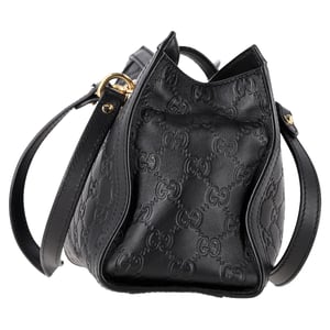 Kleine Gucci Guccissima handtas met hangslot in zwart leer
