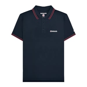 Lambretta Heren Groot en lang getipt poloshirt (Donker marine/Bourgondië)