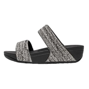 Fit Flop Dames/Dames Lulu Shimmer Weave Sliders (Zwart)