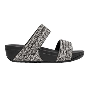 Fit Flop Dames/Dames Lulu Shimmer Weave Sliders (Zwart)