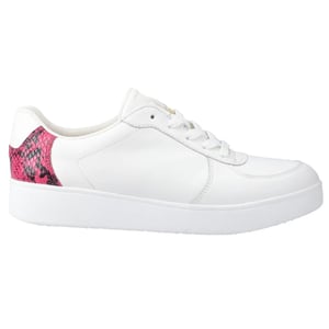 FitFlop Dames/Dames Slangenprint Leren Trainers (Wit/Framboos)