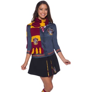 Harry Potter Luxe Gryffindor Sjaal (Claret Rood/Geel)