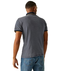 Regatta Heren Tiver Gestreept Poloshirt (Marine/steenwit)