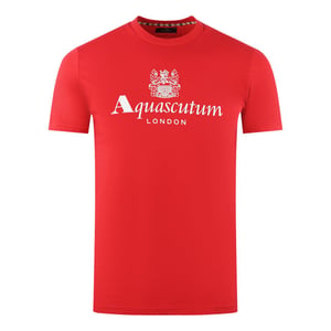 Aquascutum Heren Londen Aldis Logo T-Shirt (Rood)