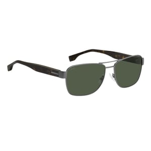 Hugo Boss Matte zonnebril voor volwassenen (Donker Ruthenium/Havana/Groen)