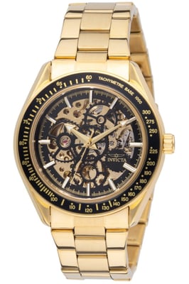 Invicta Objet D Art 49502 Heren Horloge - Automatisch Uurwerk - Roestvrij Staal met zwarte Wijzerplaat - 47mm