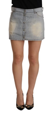 Jeans Mini Rok Met Knopen Sluiting