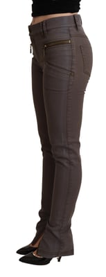 Zip Detail Skinny Jeans met Zijrits en Enkelbroek