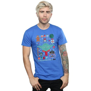 Star Wars Heren Yoda Kerstmis T-Shirt (Koningsblauw)