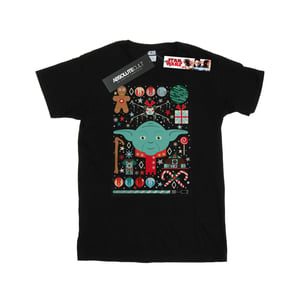 Star Wars Heren Yoda Kerstmis T-Shirt (Zwart)