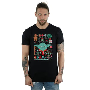 Star Wars Heren Yoda Kerstmis T-Shirt (Zwart)