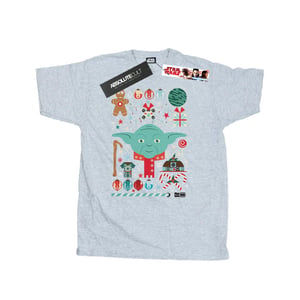 Star Wars Heren Yoda Kerstmis T-Shirt (Sportgrijs)