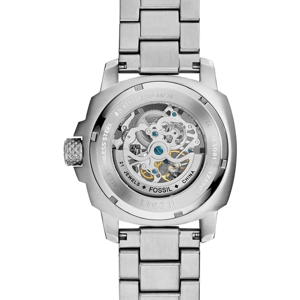 Fossil ME3081 Heren Automatisch Skeleton Horloge, 50mm Zilver RVS