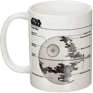 Star Wars Death Star Schets Mok (Wit/Zwart/Grijs)