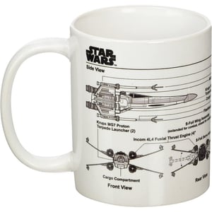 Star Wars X-Wing Gevechtersschets Mok (Wit/zwart)
