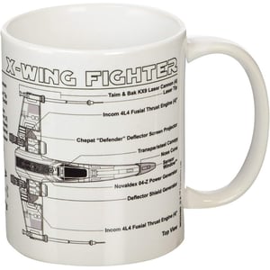 Star Wars X-Wing Gevechtersschets Mok (Wit/zwart)
