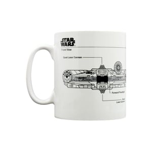 Star Wars Millennium Valk Schets Mok (Wit/zwart)