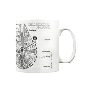 Star Wars Millennium Valk Schets Mok (Wit/zwart)