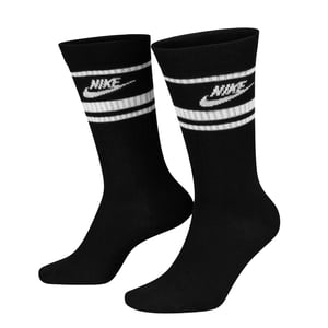 Nike Unisex Volwassen Sportkousen Essentieel Voor dagelijks Gebruik Crew Sokken (Verpakking van 3) (Zwart/Wit)