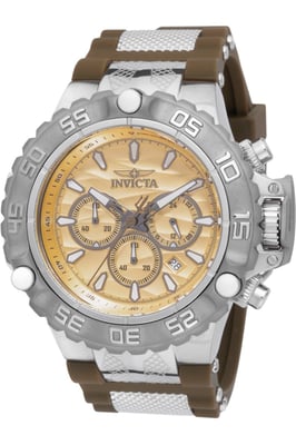 Invicta Subaqua - Poseidon 48559 Heren Horloge - Quartz Uurwerk - Roestvrij Staal met gouden Wijzerplaat - 55mm