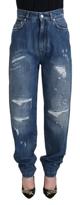 Versleten Spijkerbroek Gescheurde Jeans