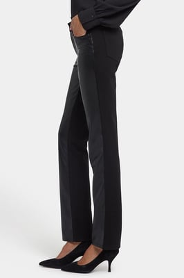 Vegan Stretch Sculpt-Her™ Leren Marilyn Rechtoire Broek | Zwart