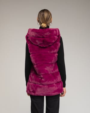 Leren vest met capuchon